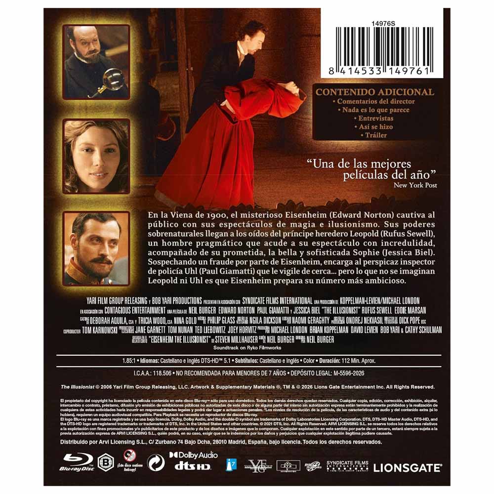 El Ilusionista Blu-Ray
