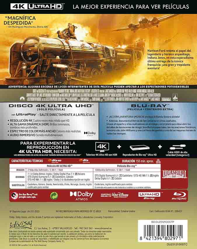 Indiana Jones y el Dial del Destino - Edición Metálica 4K UHD + Blu-Ray