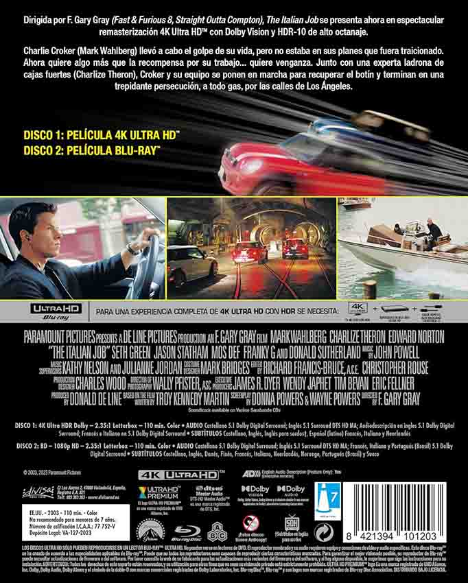 The Italian Job - Edición Metálica 4K UHD + Blu-Ray