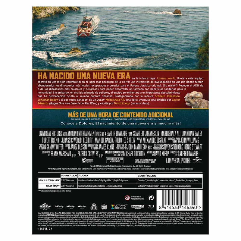 Jurassic World: El Renacer - Edición Metálica (Logo) 4K UHD + Blu-Ray
