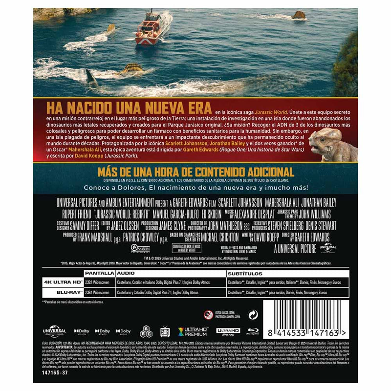 Jurassic World: El Renacer - 4K UHD + Blu-Ray