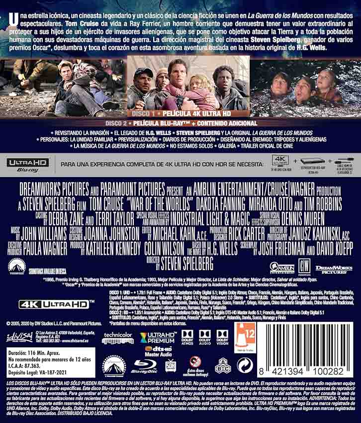La Guerra de Los Mundos 4K UHD + Blu-Ray
