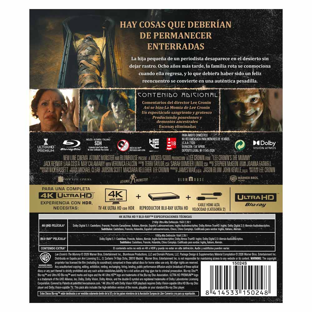 La Momia de Lee Cronin - 4K UHD + Blu-Ray