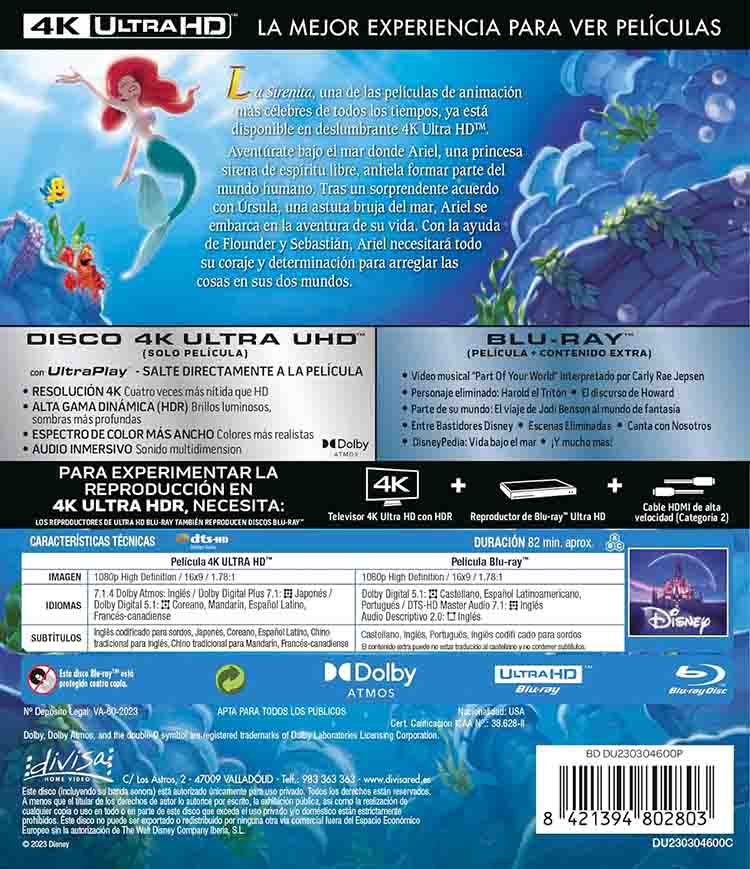 La Sirenita 4K UHD + Blu-Ray