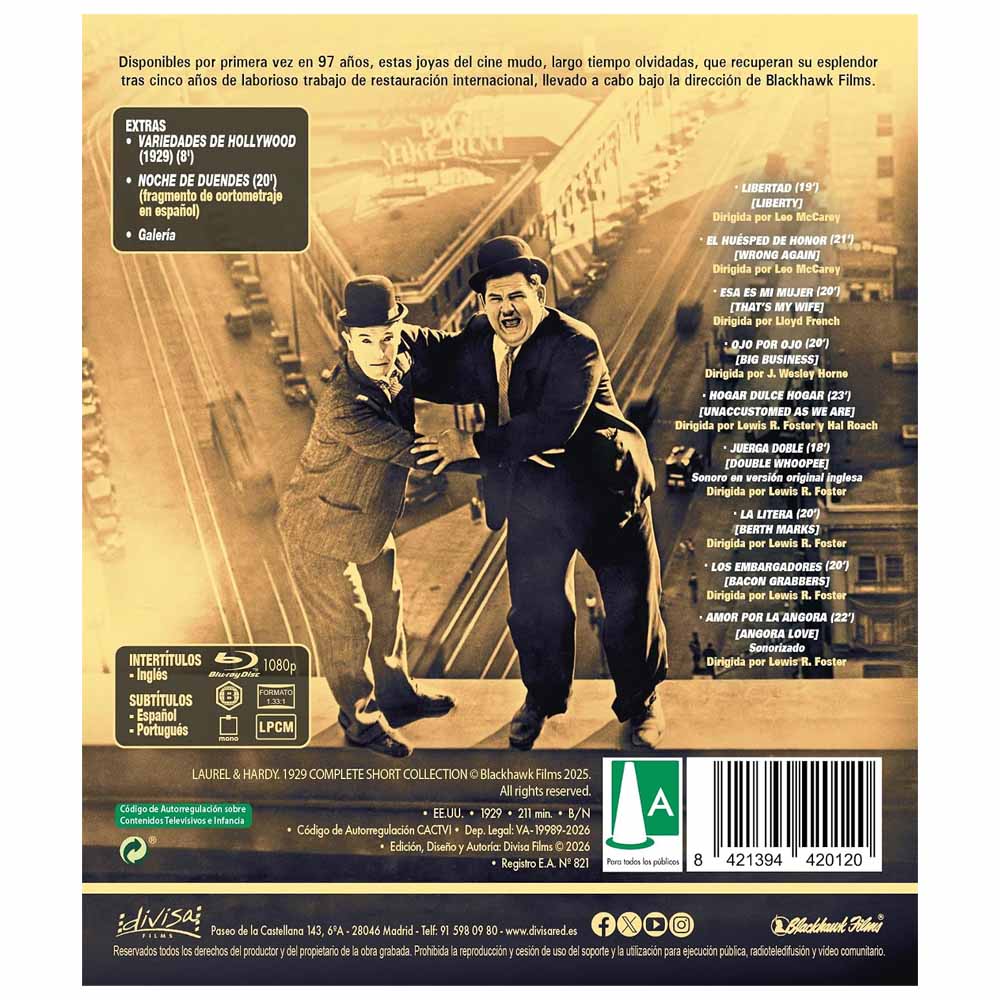 Laurel y Hardy: La colección completa de cortos de 1929 Blu-Ray
