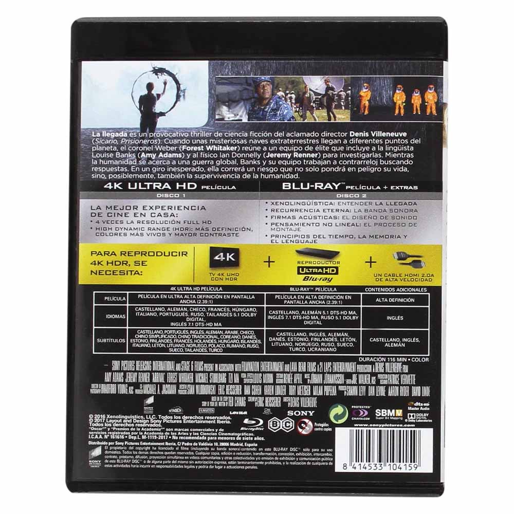La Llegada 4K UHD + Blu-Ray