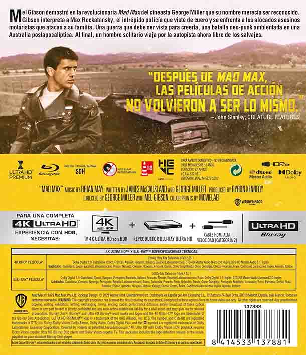 Mad Max 4K UHD + Blu-Ray