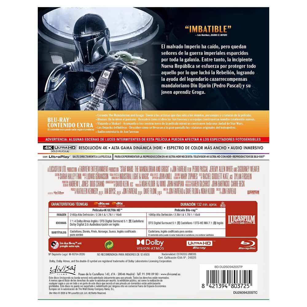 Star Wars: The Mandalorian and Grogu Edición Metálica 4K UHD + Blu-Ray
