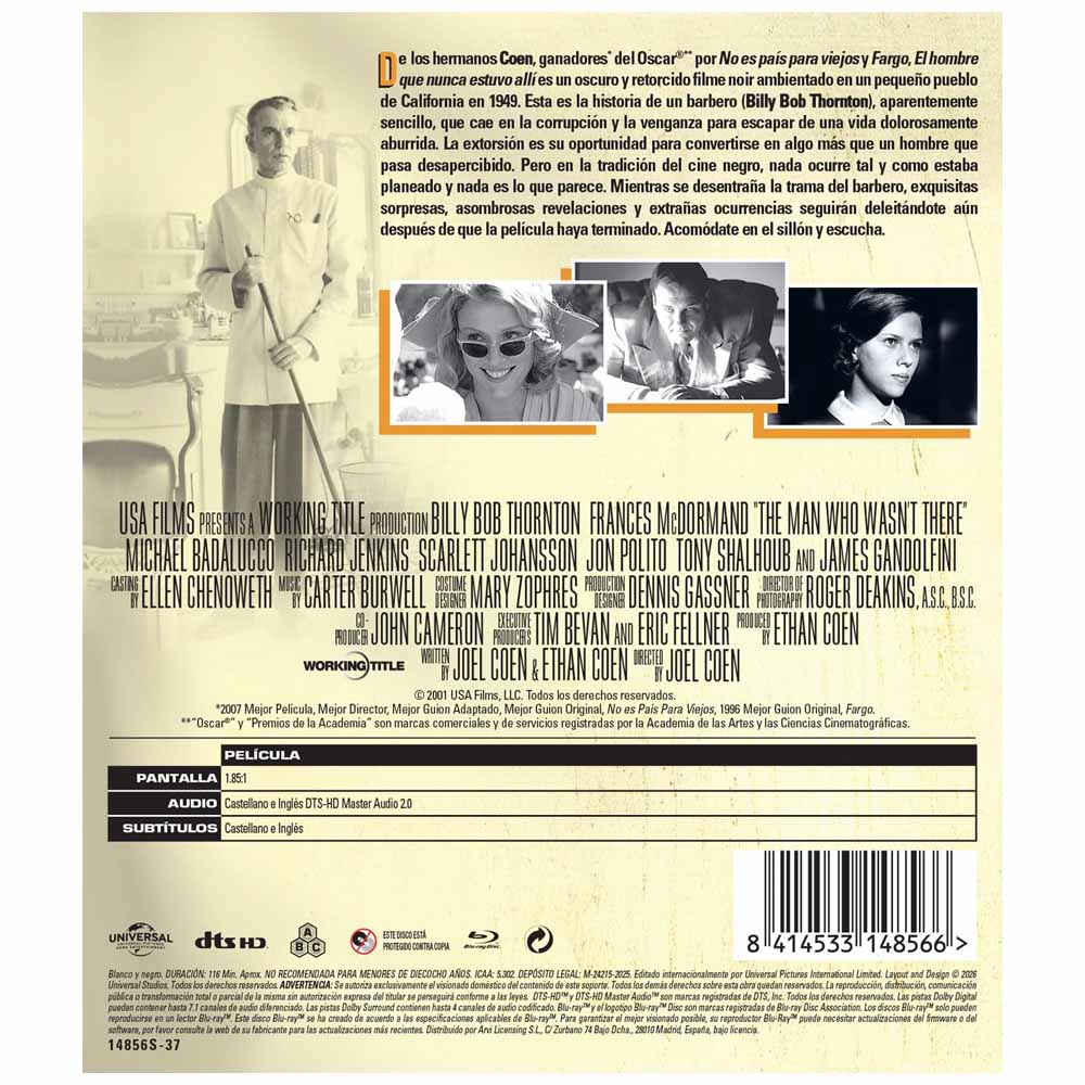 El Hombre Que Nunca Estuvo Allí Blu-Ray