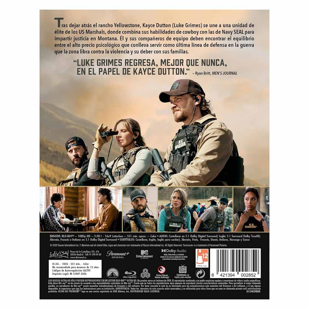 Marshals: Una Historia de Yellowstone - Primera Temporada Blu-Ray