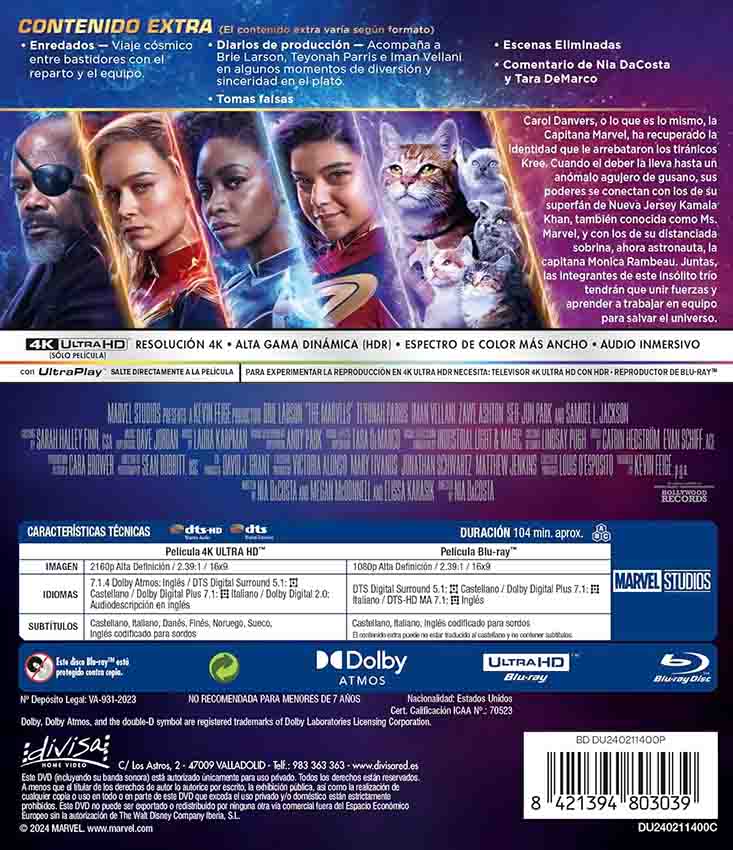 The Marvels 4K UHD + Blu-Ray
