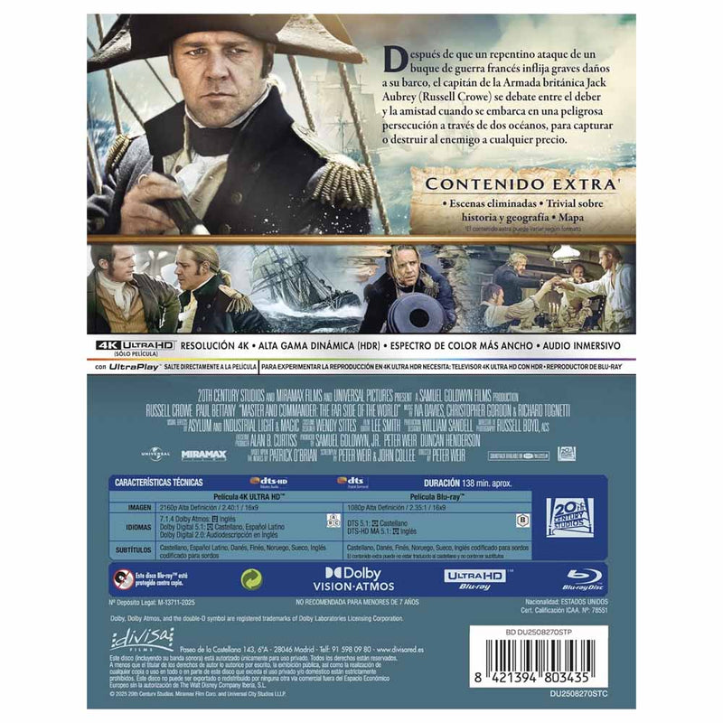 Master and Commander - Edición Metálica 4K UHD + Blu-Ray
