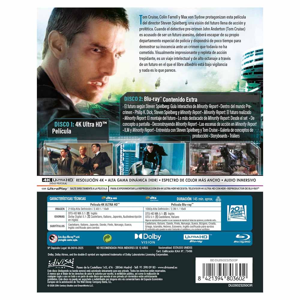 Minority Report - 4K UHD + Blu-Ray