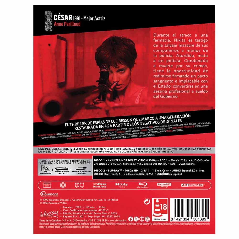 Nikita - Dura de Matar - Edición Metálica 4K UHD + Blu-Ray