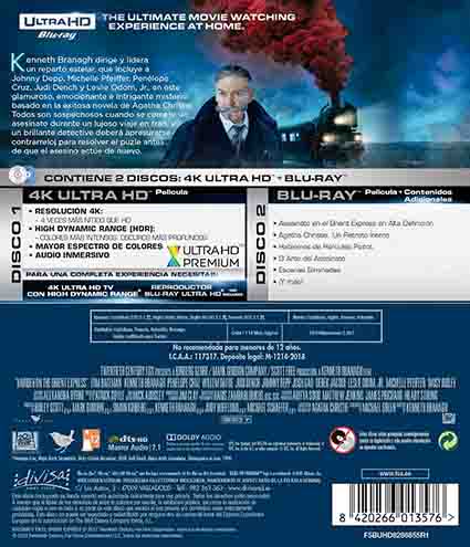 Asesinato en el Orient Express 4K UHD + Blu-Ray