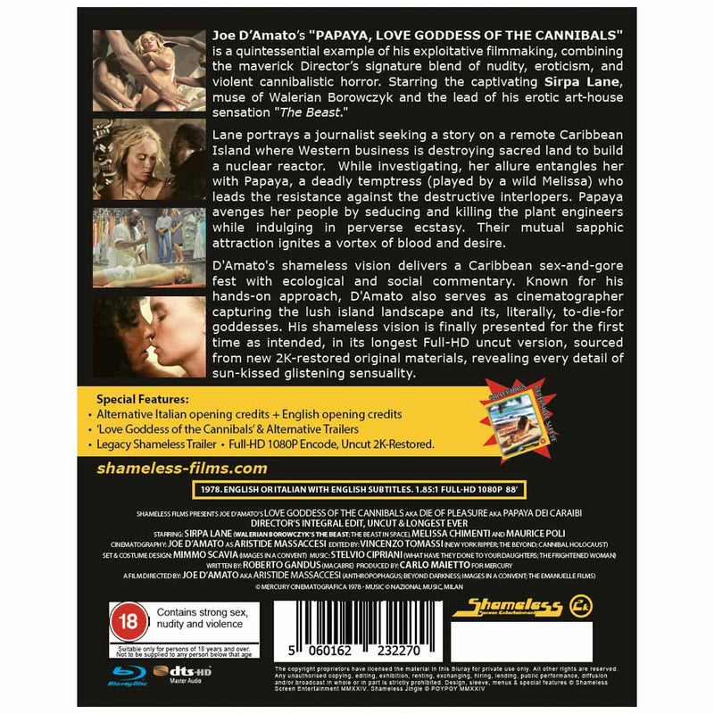 Papaya Love Goddess of the Cannibals Ltd. Ed. Blu-Ray (UK Import)