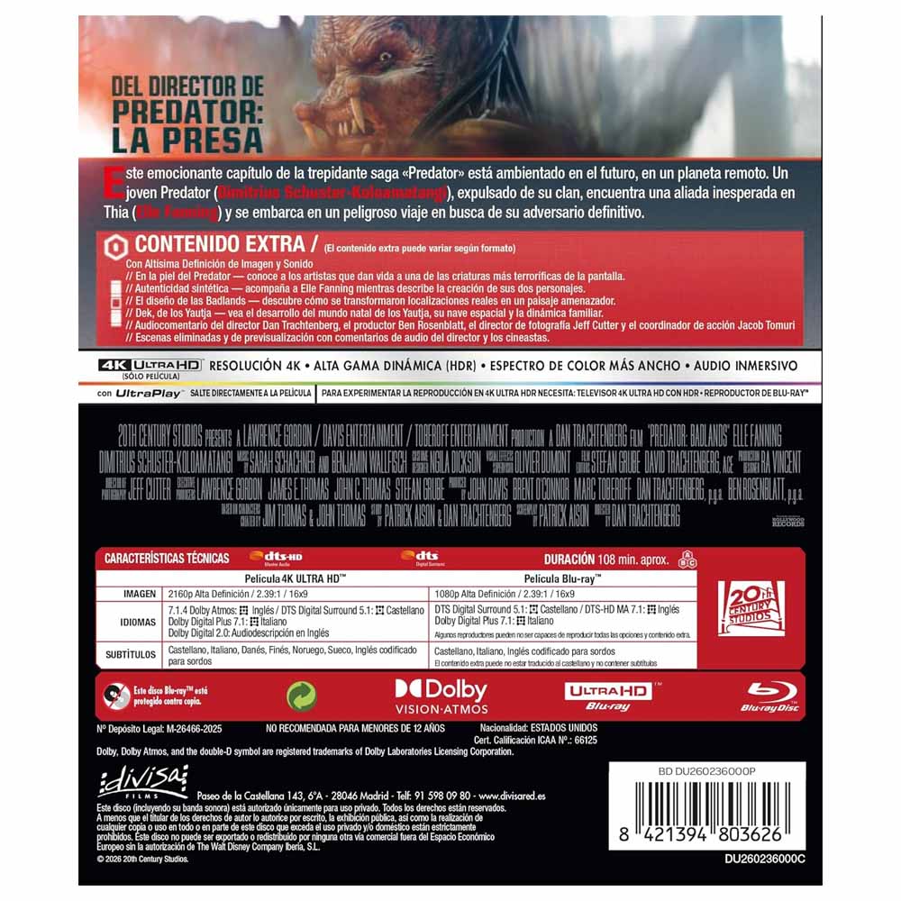 Predator: Badlands 4K UHD + Blu-Ray