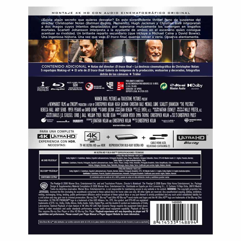 El Truco Final (El Prestigio) - Edición Metálica 4K UHD + Blu-Ray