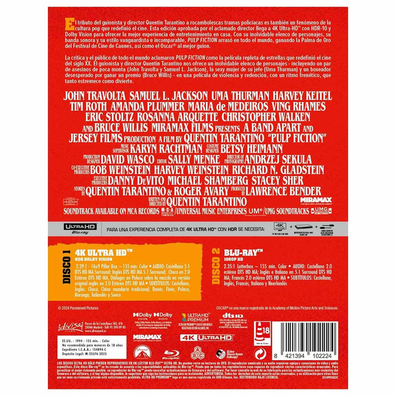 Pulp Fiction - Edición Metálica 4K UHD + Blu-Ray