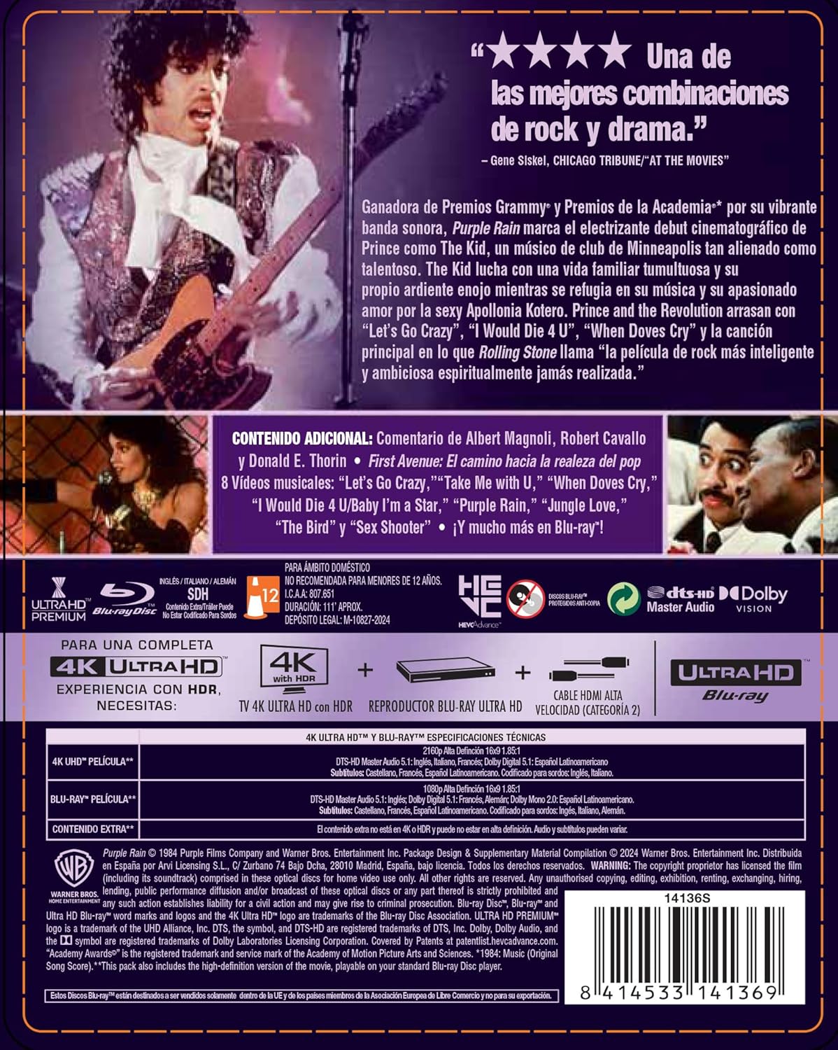 Purple Rain - Edición Metálica 4K UHD + Blu-Ray