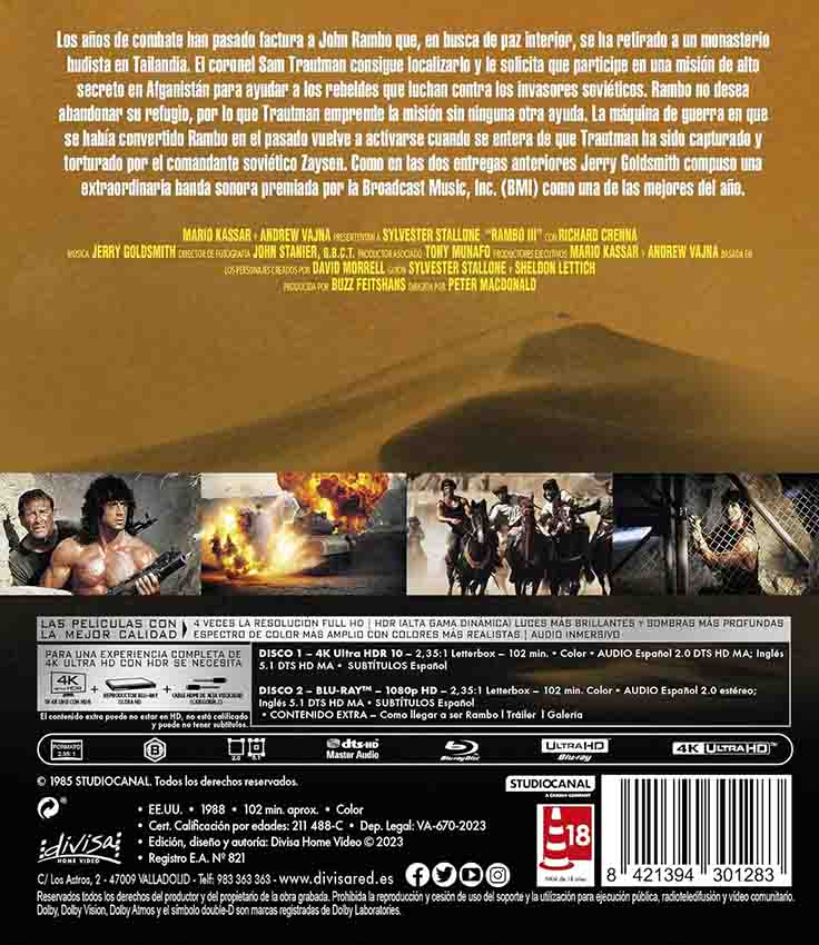 Rambo III 4K UHD + Blu-Ray