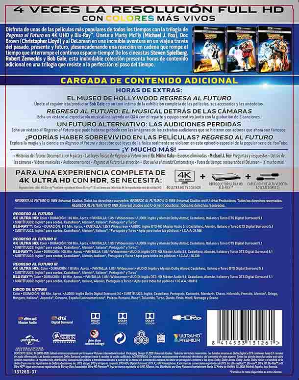 Compra Regreso al futuro Trilogia 4K UHD + Blu-Ray protagonizada por Michael J. Fox a un estupendo precio de 59,95 EUR. Con envío ultrarrápido y seguro. No más discos dañados. Universe of Entertainment, su fuente de las mejores ediciones de las mejores películas de terror, clásicas e independientes/de autor. 