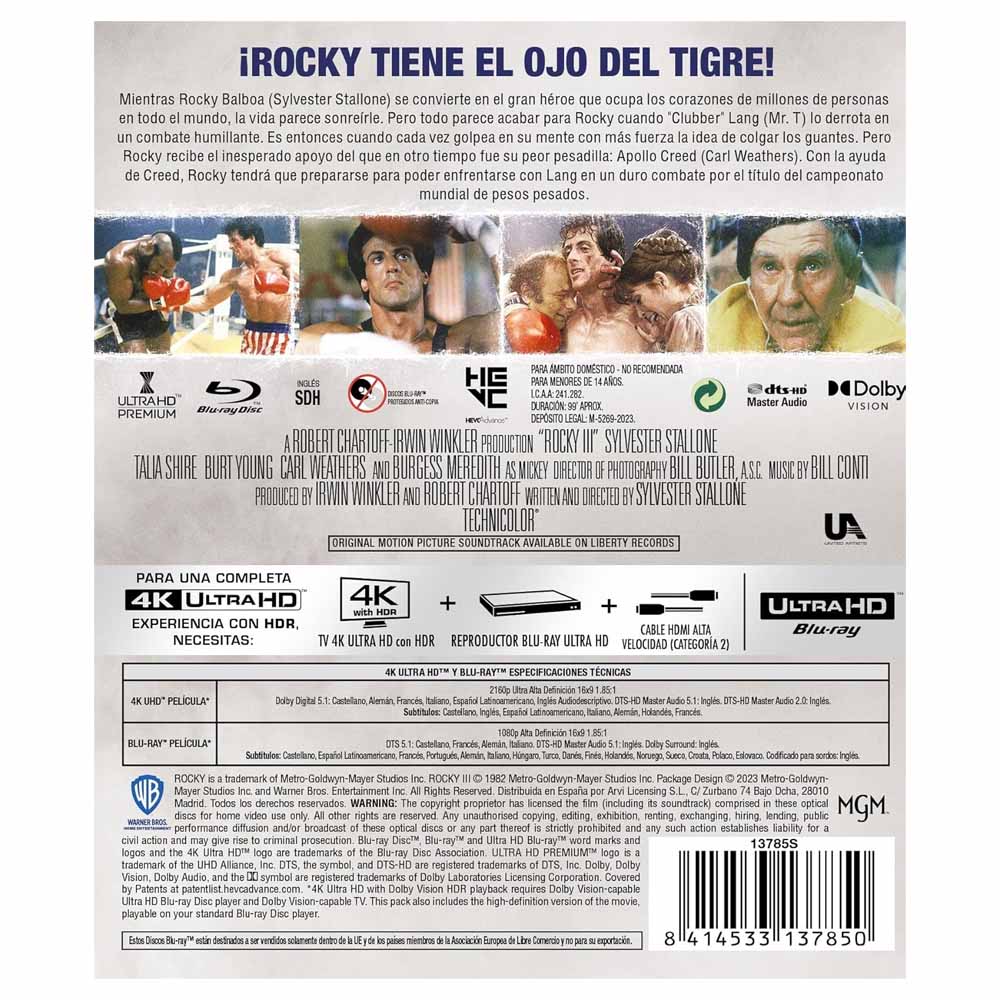 Rocky III 4K UHD + Blu-Ray