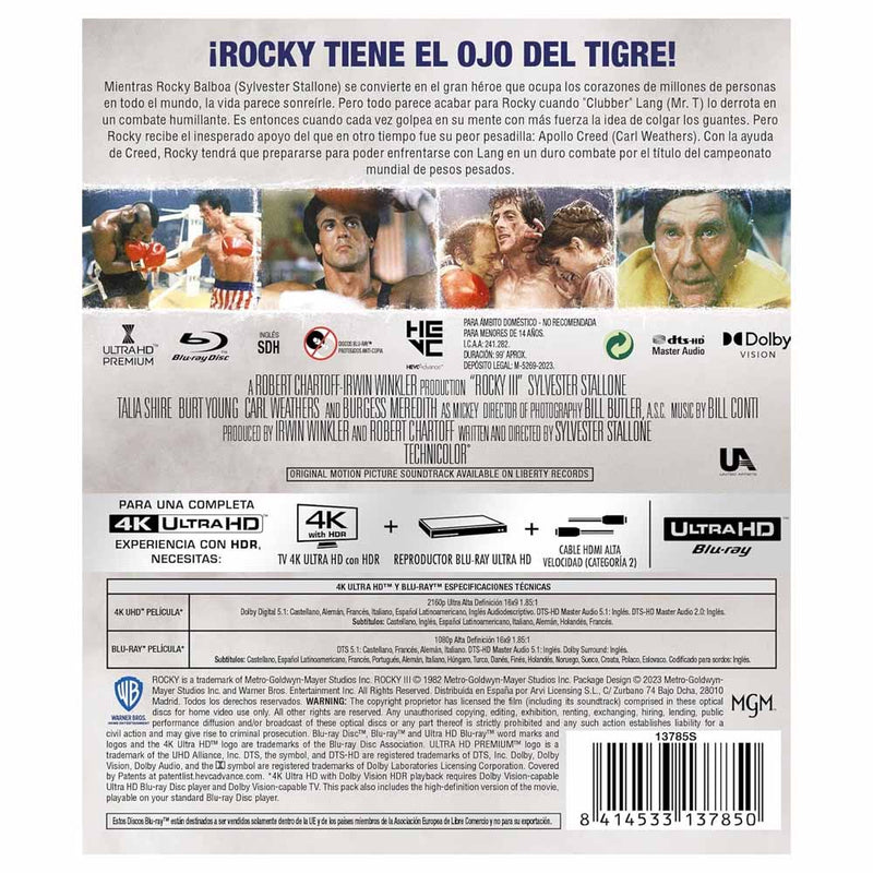 Rocky III 4K UHD + Blu-Ray