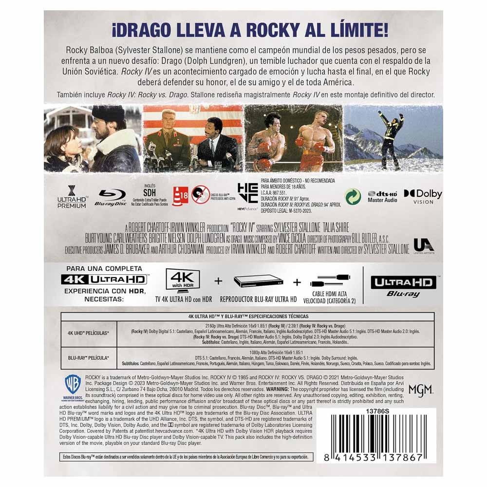 Rocky IV 4K UHD + Blu-Ray