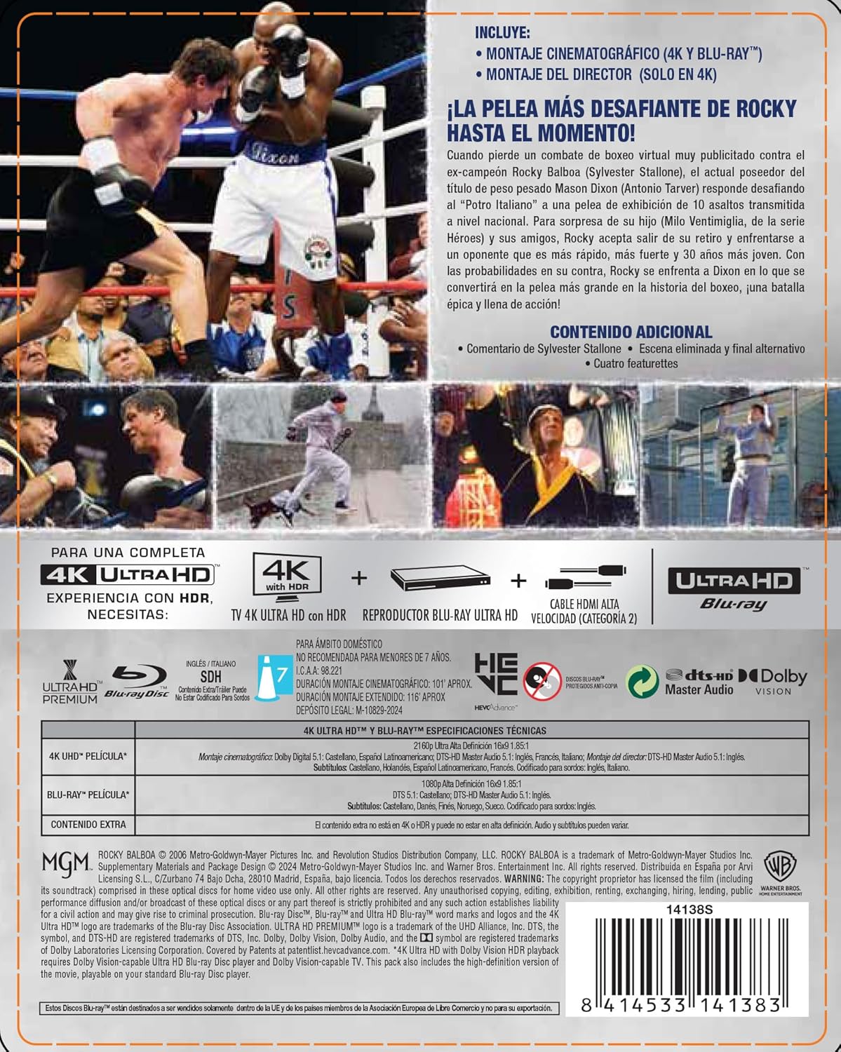 Rocky Balboa - Edición Metálica 4K UHD + Blu-Ray