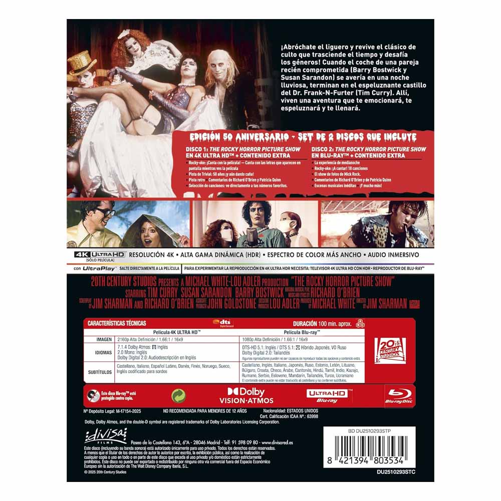 The Rocky Horror Picture Show - Edición Metálica 4K UHD + Blu-Ray