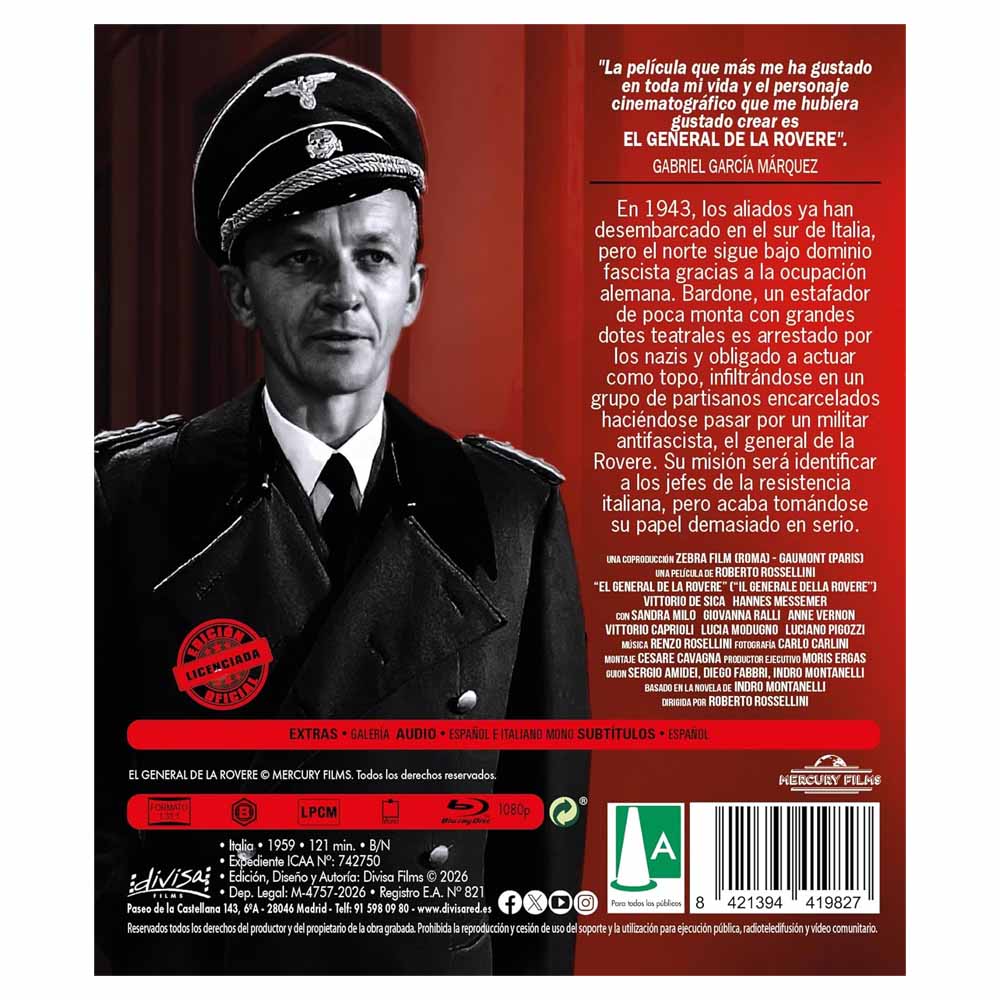 El General de la Rovere Blu-Ray