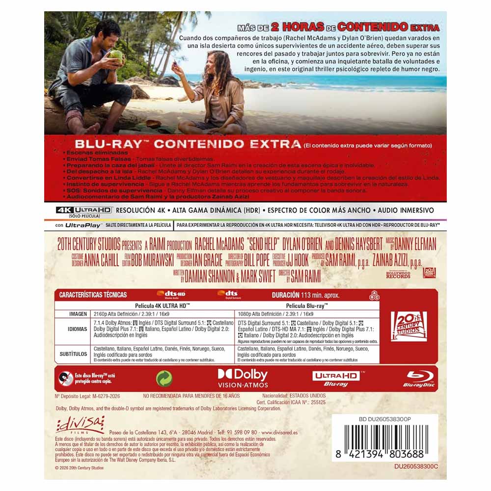 Send Help (Enviad Ayuda) - 4K UHD + Blu-Ray