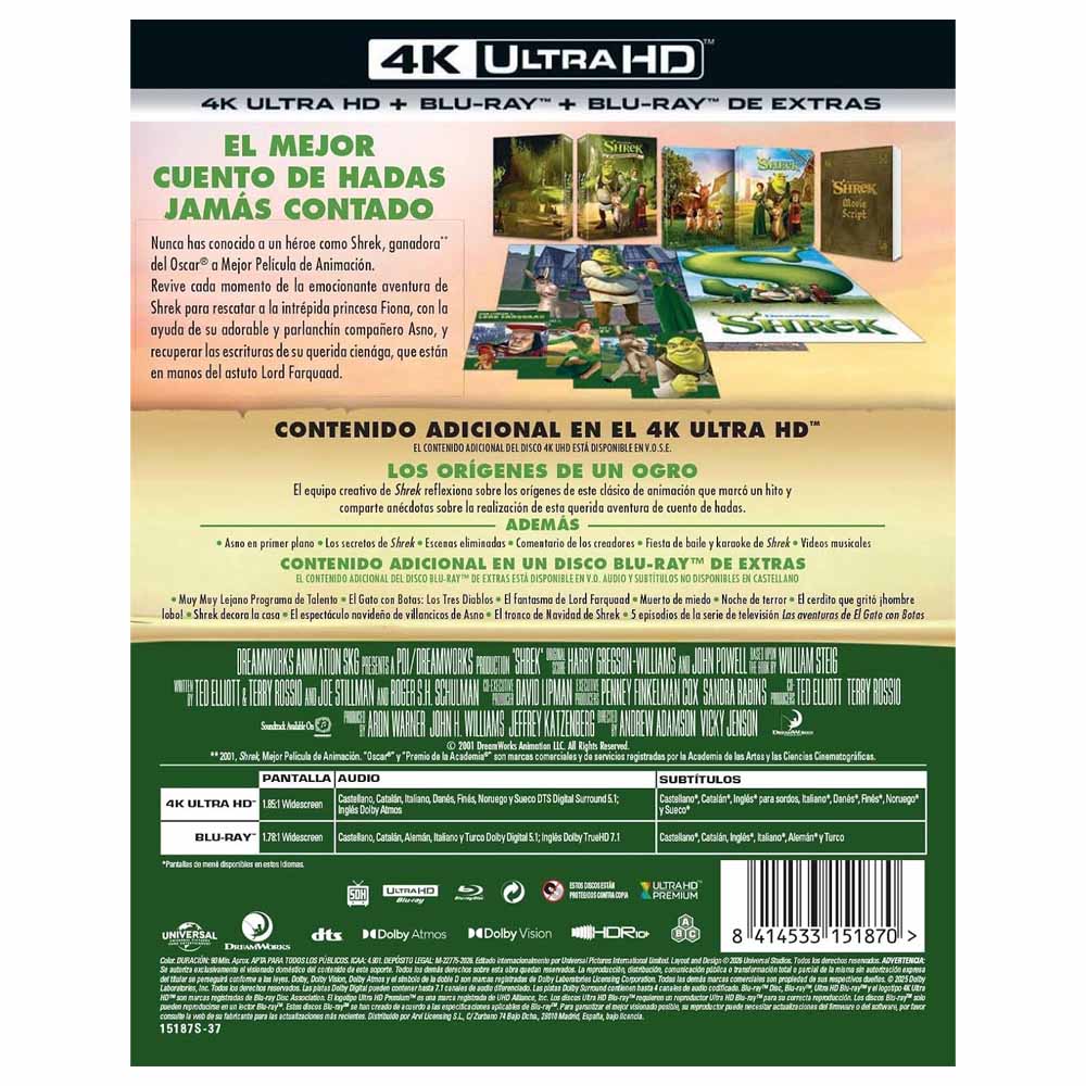 Shrek - Edición Coleccionista 4K UHD + Blu-Ray