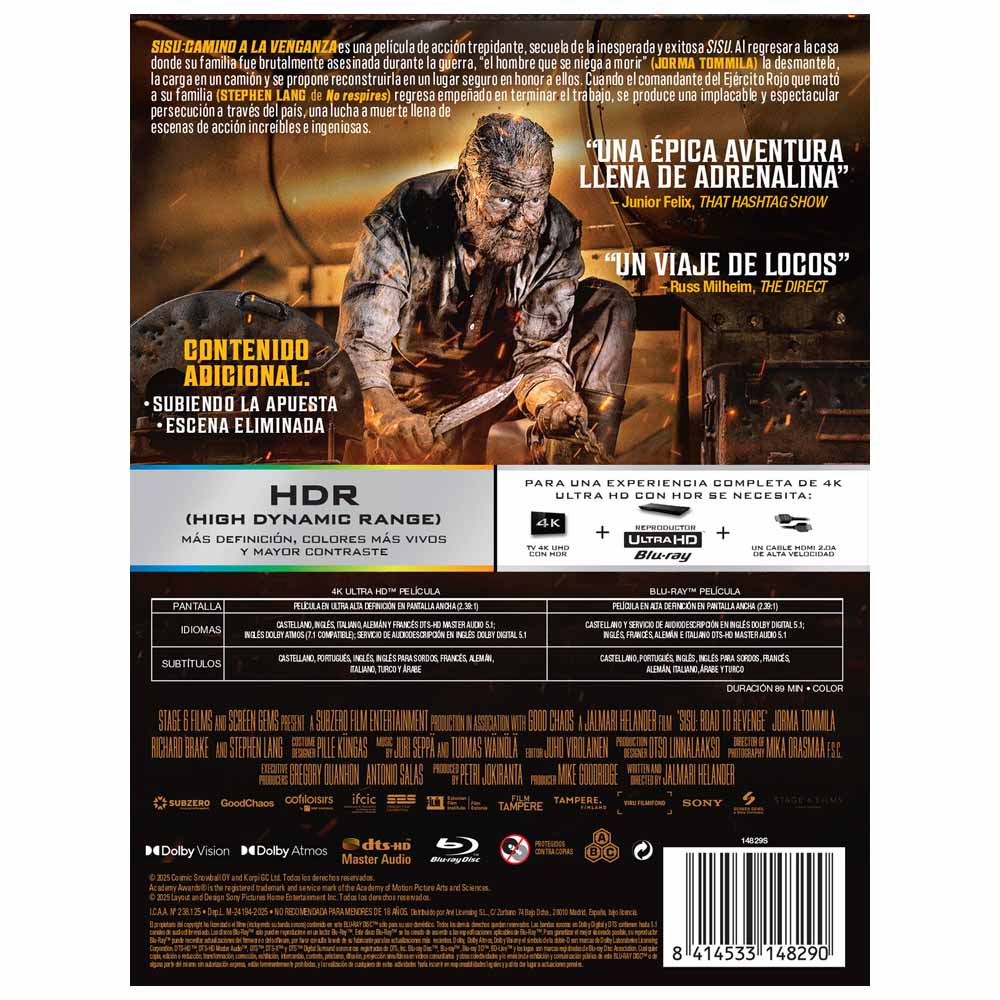 Sisu: Camino a la Venganza - Edición Metálica 4K UHD + Blu-Ray
