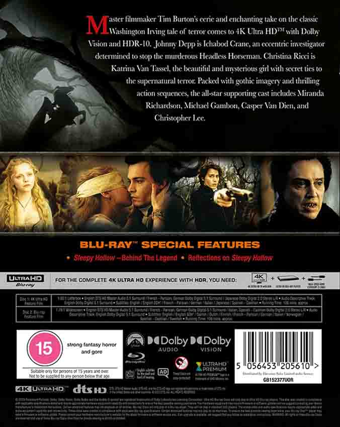 Sleepy Hollow (UK Import) 4K UHD + Blu-Ray