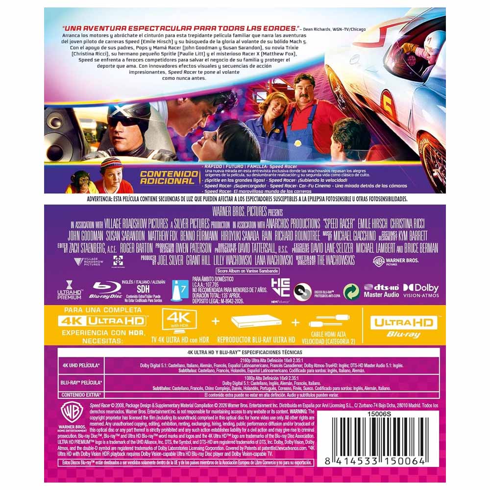 Speed Racer 4K UHD + Blu-Ray