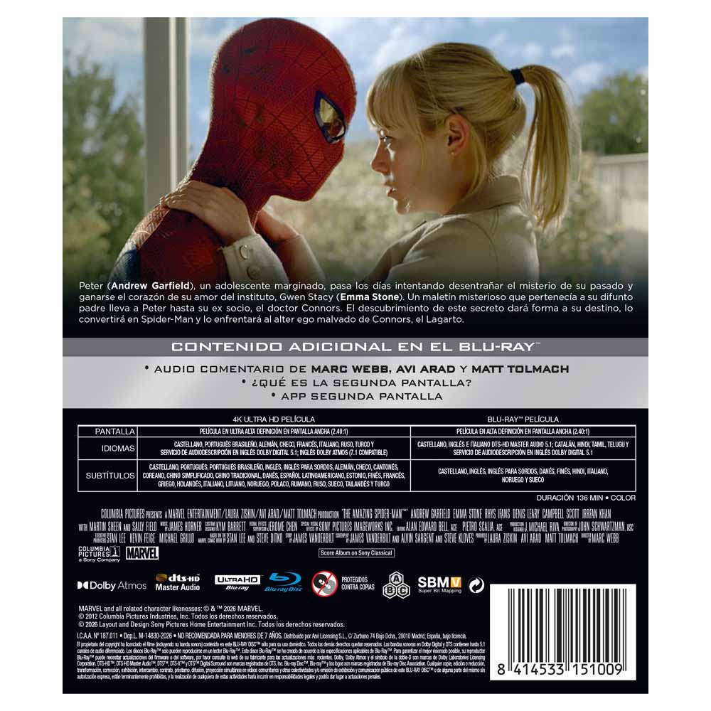 The Amazing Spider-Man 4K UHD + Blu-Ray