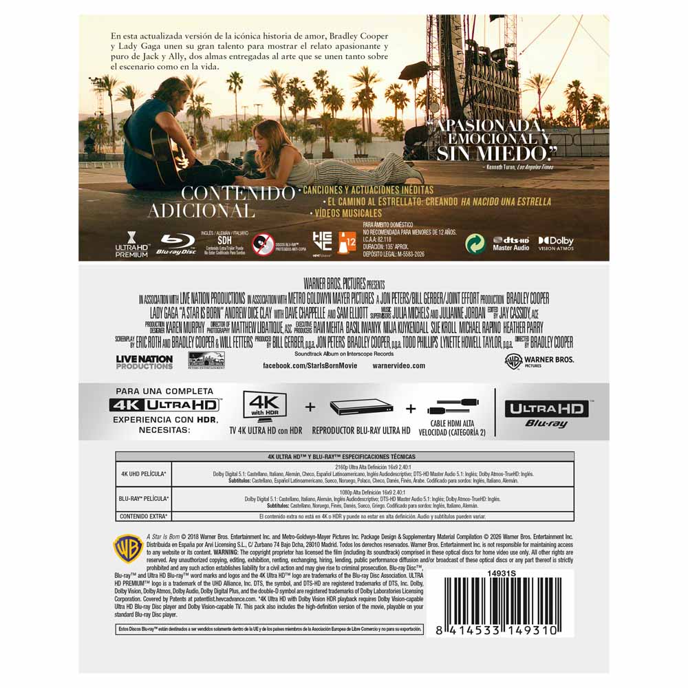 Ha nacido una estrella - Edición Metálica 4K UHD + Blu-Ray