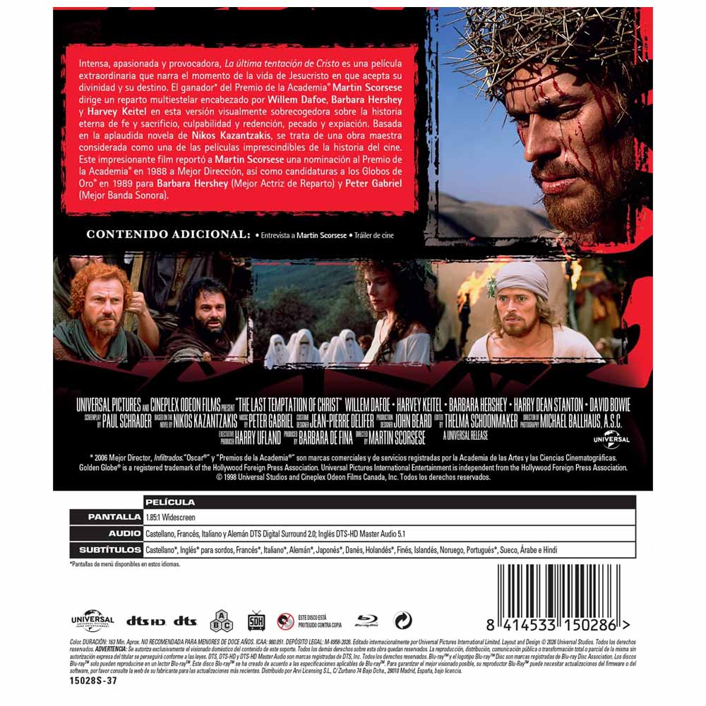 La Ultima Tentacíon de Cristo Blu-Ray