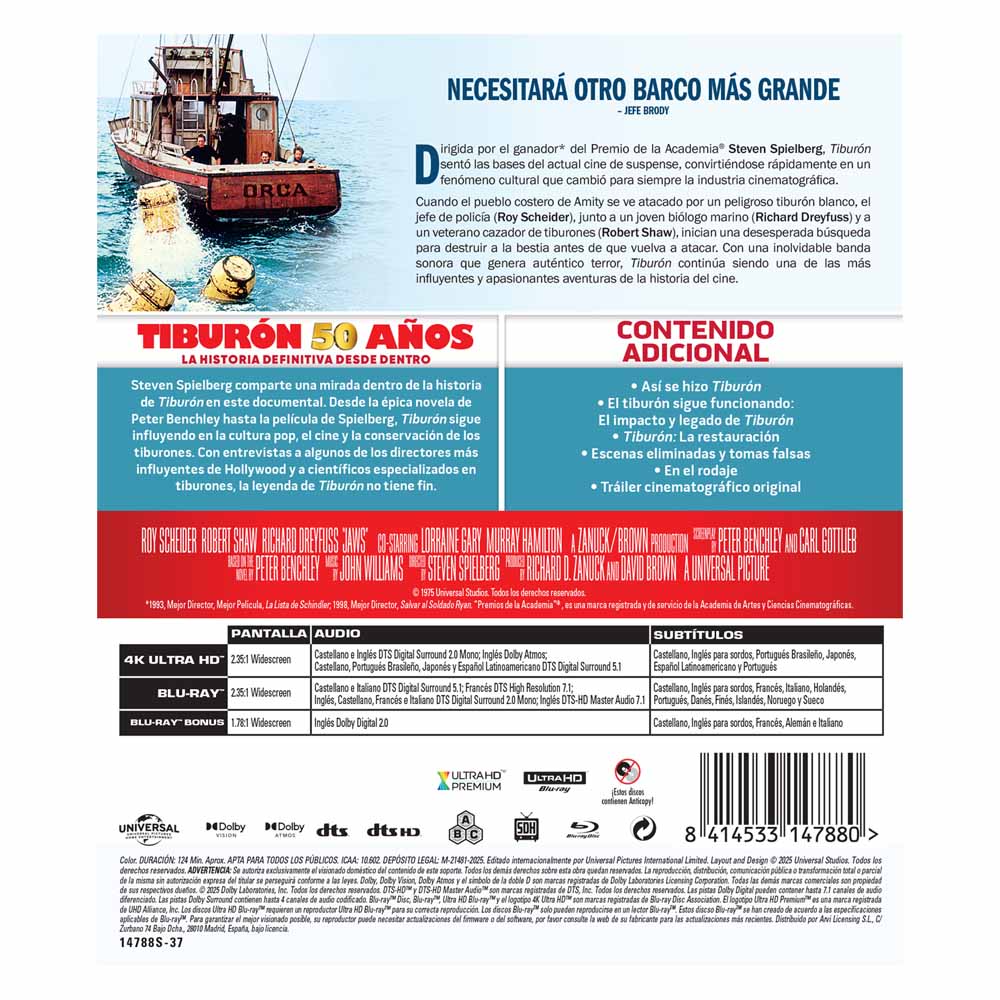 Tiburón - 50º Aniversario 4K UHD + Blu-Ray