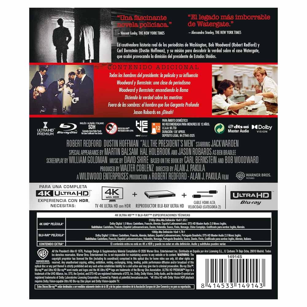 Todos los hombres del presidente - 4K UHD + Blu-Ray