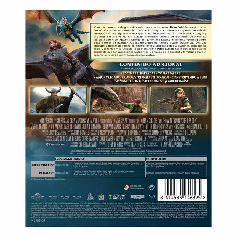 Cómo Etrenar a tu Dragón  4K UHD + Blu-Ray
