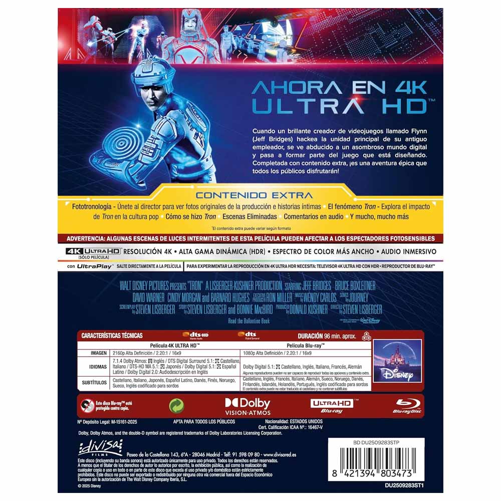Tron - Edición Metálica 4K UHD + Blu-Ray