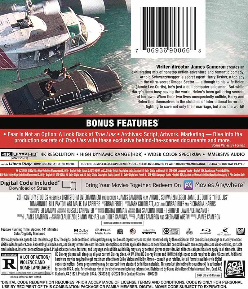 True Lies (US Import) 4K UHD + Blu-Ray