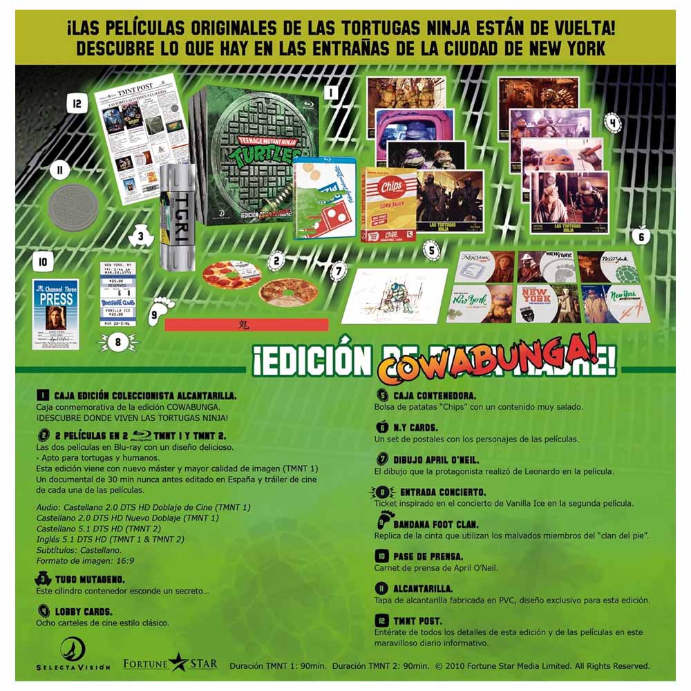 Las Tortugas Ninja: Películas Originales 1 y 2 (Edición Cowabunga) Blu-Ray