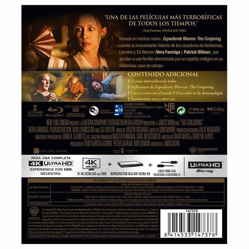 Expediente Warren: The Conjuring  4K UHD + Blu-Ray