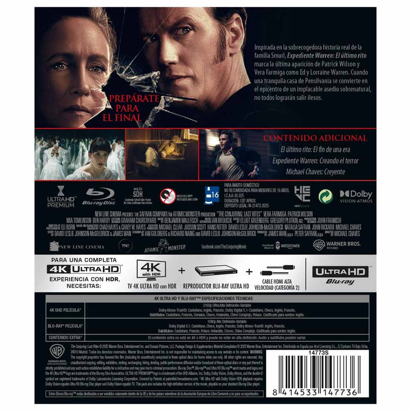 Expediente Warren: El Ultimo Rito 4K UHD + Blu-Ray