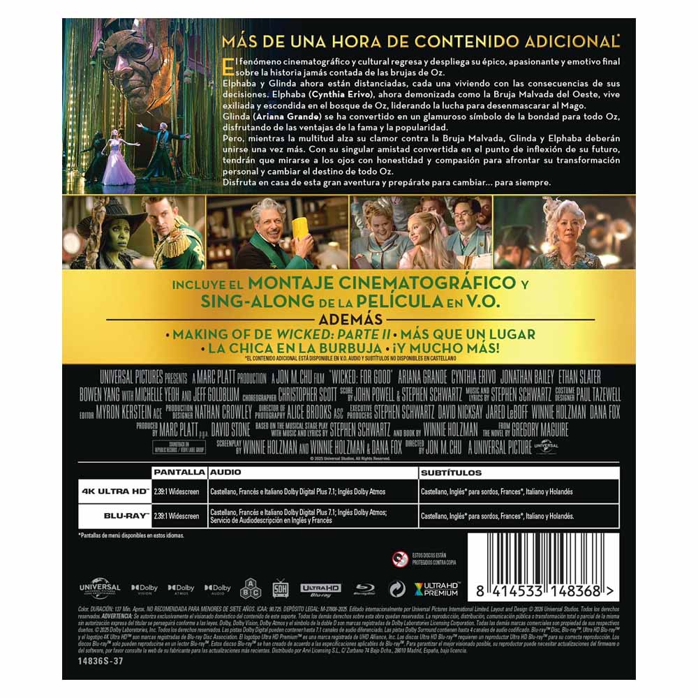 Wicked Parte II - 4K UHD + Blu-Ray