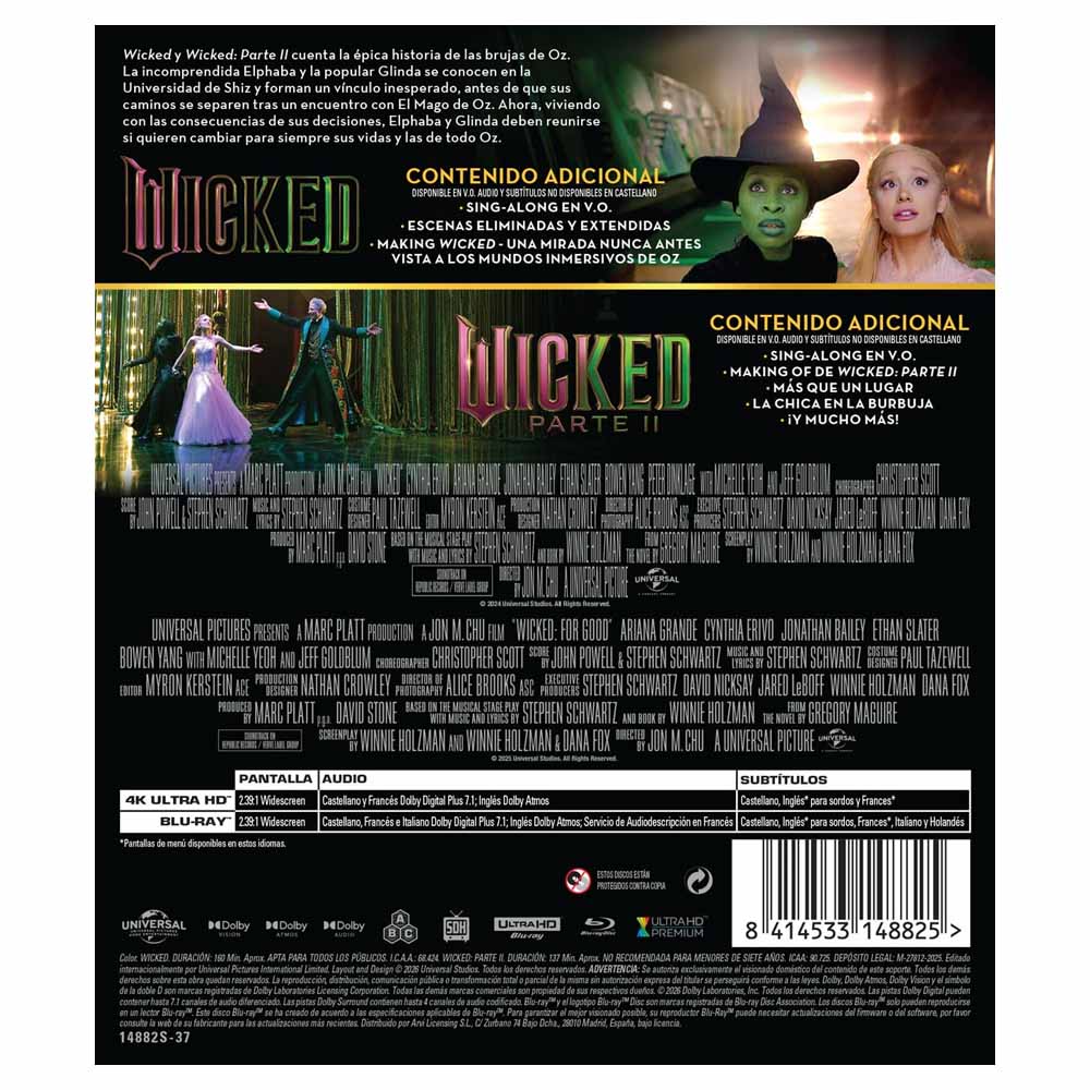 Wicked - Colección 2 Películas - 4K UHD + Blu-Ray